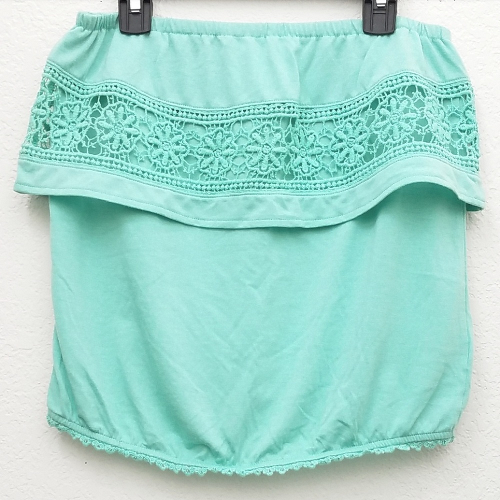 O'Neil Seafoam Green Crop Tube Top